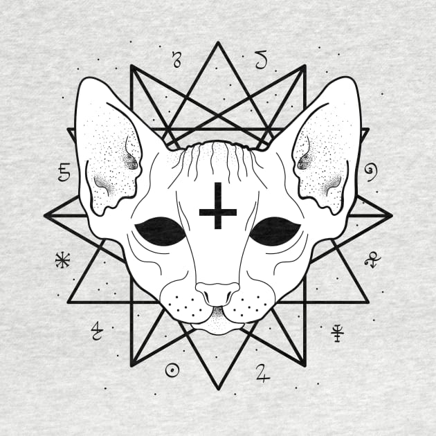 Occult Cat Sacred Geometry by Foxxy Merch